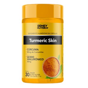 Cúrcuma + Ácido Hialurônico Turmeric Skin 30 Cápsulas Sidney Oliveira   - Validade Novembro/2026