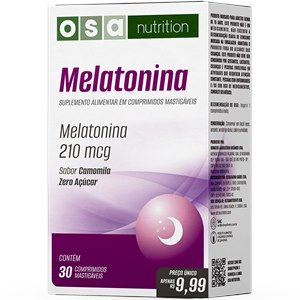 Melatonina Mastigável 30 Comprimidos Osa Nutrition 