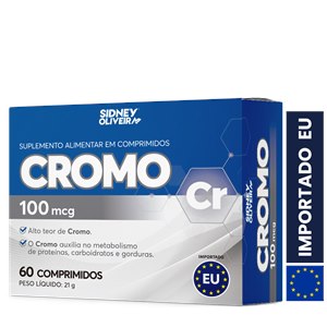 Cromo 100mcg 60 Comprimidos União Europeia Sidney Oliveira