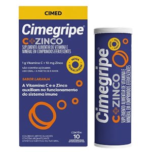 Cimegripe Vitamina C + Zinco Efervescente 10 Comprimidos 