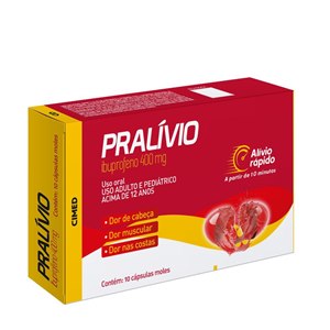 Pralívio Ibuprofeno 400mg 10 Cápsulas Gel Mole - Cimed