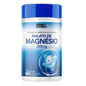 Magnésio Malato 260mg 60 Cápsulas Sidney Oliveira