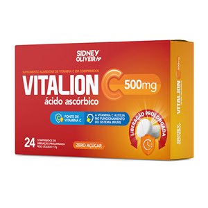 Vitamina C 500mg Liberação Prolongada - Vitalion C 24 Comprimidos Sidney Oliveira 