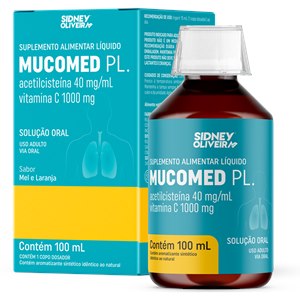 Acetilcisteína 600mg + Vitamina C Mucomed Pl. Xarope 100ml Sidney Oliveira