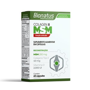 Colágeno Tipo Il + Vitamina D - Colagen Il Msm Bionatus 60 Cápsulas