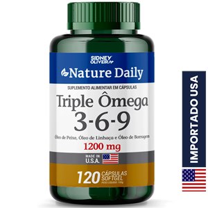 Triple Ômega 1200mg 3-6-9 Nature Daily Made In Usa 120 Cápsulas Sidney Oliveira 