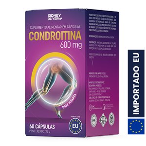 Condroitina 600mg 60 Cápsulas União Europeia Sidney Oliveira - Validade Novembro/2026