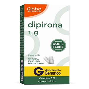Dipirona 1g 10 Comprimidos - Globo Genérico (Novalgina)