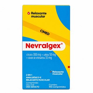 Nevralgex - Dipirona Monoidratada 300mg + Cafeína 50 Mg + Citrato De Orfenadrina 35 Mg 100 Comprimidos - Validade Novembro/2026