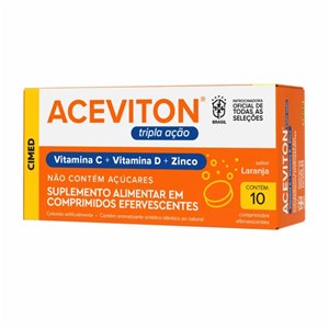 Vitamina C - Aceviton Tripla Ação Laranja 10 Comprimidos Efervescentes