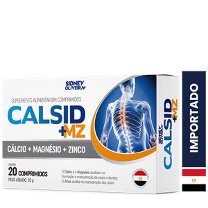 Cálcio + Magnésio + Zinco Calsid + Mz 20 Comprimidos Importado Sidney Oliveira 