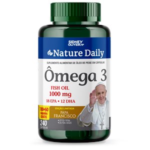 Ômega 3 1000mg Nature Daily 240 Cápsulas Sidney Oliveira Edição Limitada Papa Francisco