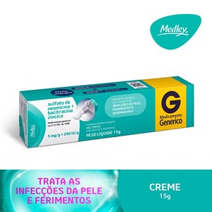 Neomicina+bacitracina Pomada 15g - Medley Genérico (Nebacetin)