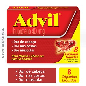 Advil Ibuprofeno 400mg 8 Cápsulas