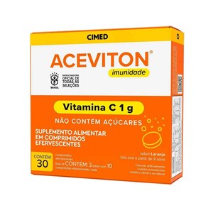 Vitamina C - Aceviton Imunidade 1g Laranja 30 Comprimidos Efervescentes