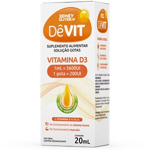 Vitamina D3 200ui Gotas 20ml  Dêvit Sidney Oliveira