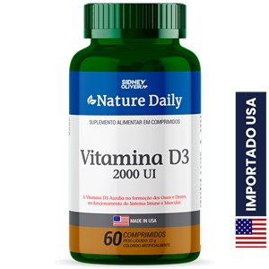 Vitamina D3 2000ui Made In Usa Nature Daily 60 Comprimidos Sidney Oliveira