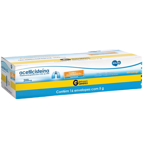 Acetilcisteína 200mg 16 Envelopes - Ems Genérico (Fluimucil)
