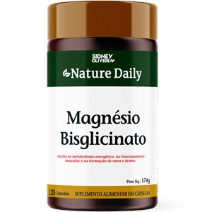 Magnésio Bisglicinato Nature Daily 120 Cápsulas Sidney Oliveira - Validade Setembro/2026